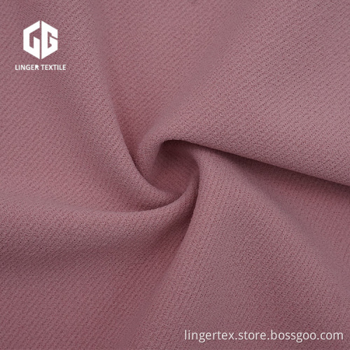 Twill-Strickstoff aus Polyester-Crêpe mit Spandex